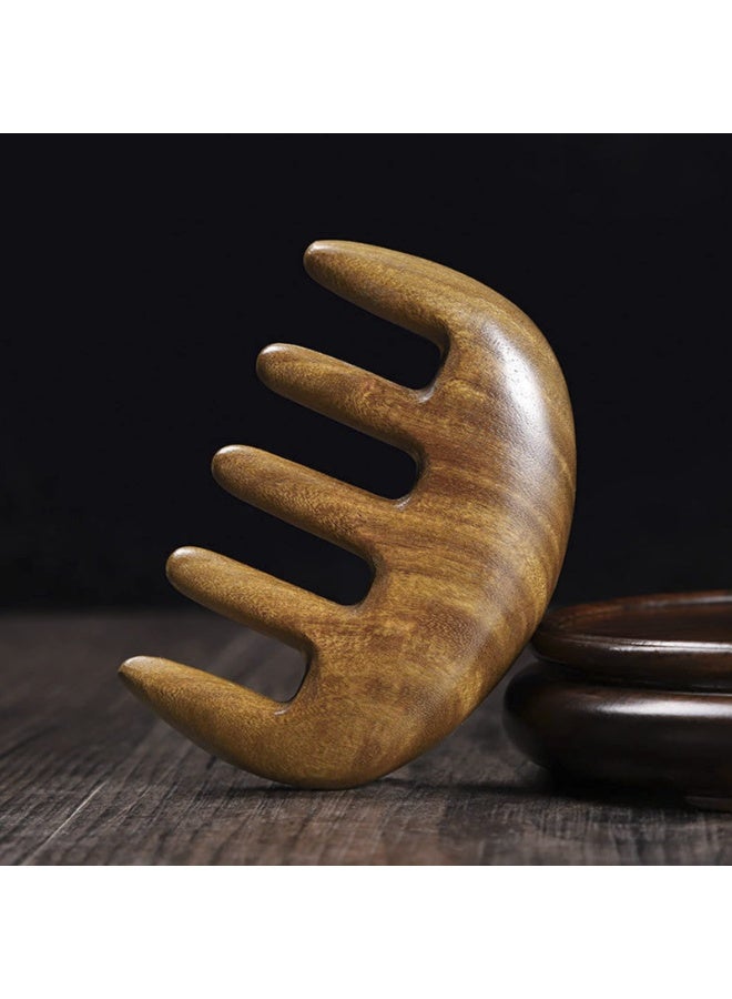 أمشاط خشبية، أمشاط تدليك، أمشاط يدوية الصنع، أمشاط خشبية واسعة الأسنان للتدليك والاسترخاء (الانحناء) - Image 2